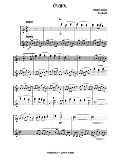 Isaac Albeniz. Oriental (guitars duo)