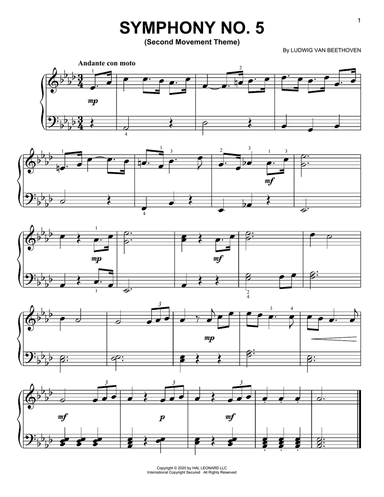 Symphony No. 5, Second Movement Excerpt