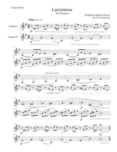 Lachrymosa (Clarinet duet)