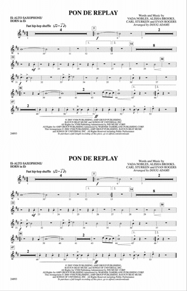 Pon de Replay: E-flat Alto Saxophone