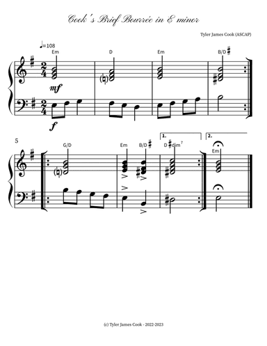 Cook's Brief Bourrée in E minor