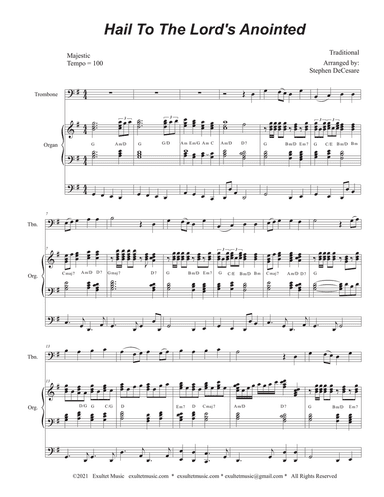 Hail To The Lord's Anointed (Trombone solo) - Organ accompaniment)