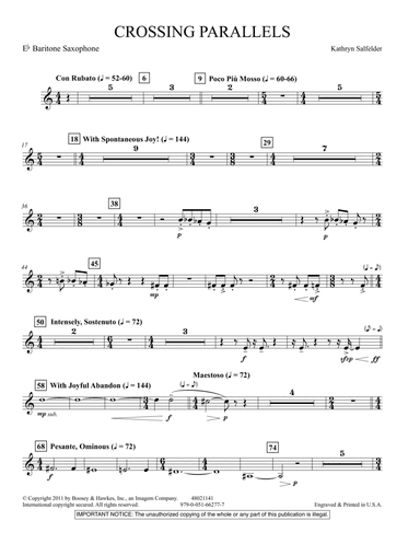 Crossing Parallels - Eb Baritone Saxophone