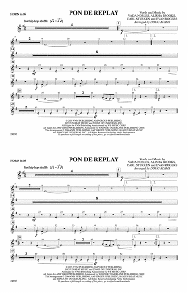 Pon de Replay: Horn in B flat