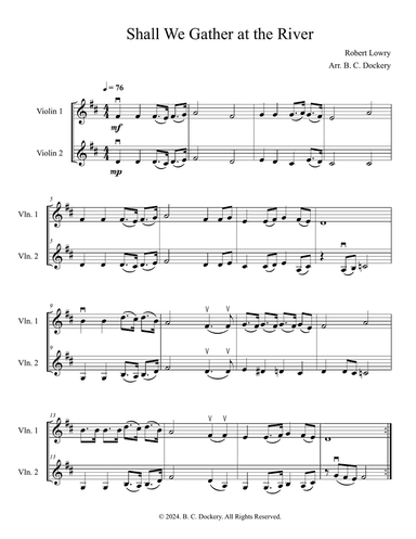 Shall We Gather at the River (Violin Duet)