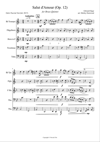 Salut d'Amour, Op.12 - Edward Elgar (Brass Quintet)