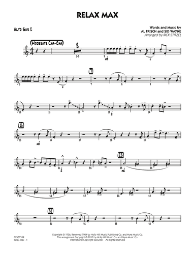 Relax Max (arr. Rick Stitzel) - Alto Sax 2