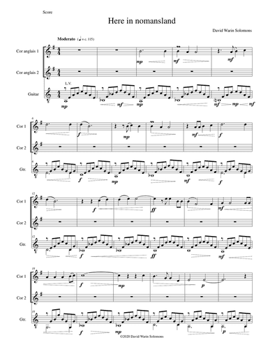 Here in Nomansland (A Meditation in the Vosges) for two cors anglais and guitar