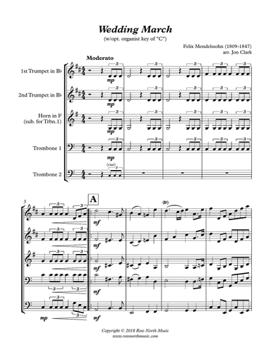 Wedding March - Felix Mendelssohn (1809-1847) arr. Jon Clark