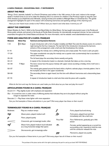 A Carol Français: F Educational Pack