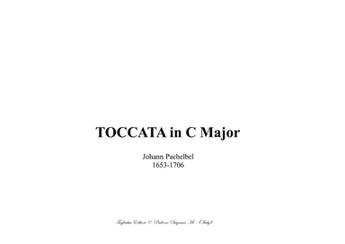 TOCCATA in C Major - J. Pachelbel - For Organ