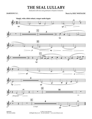 The Seal Lullaby - Baritone T.C.