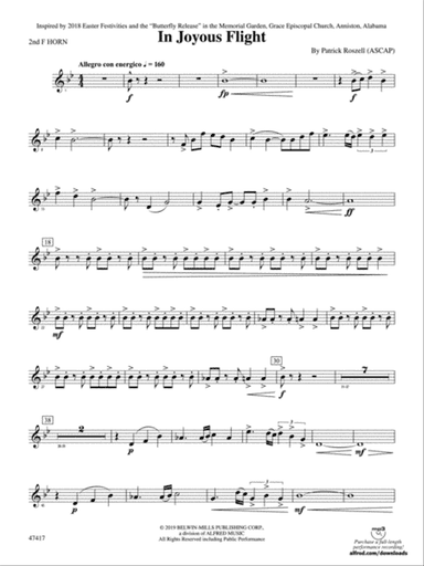 In Joyous Flight: 2nd F Horn