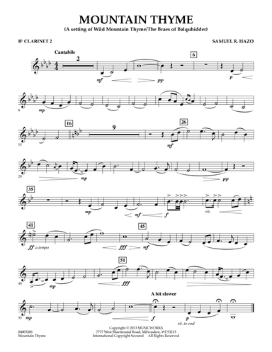 Mountain Thyme - Bb Clarinet 2