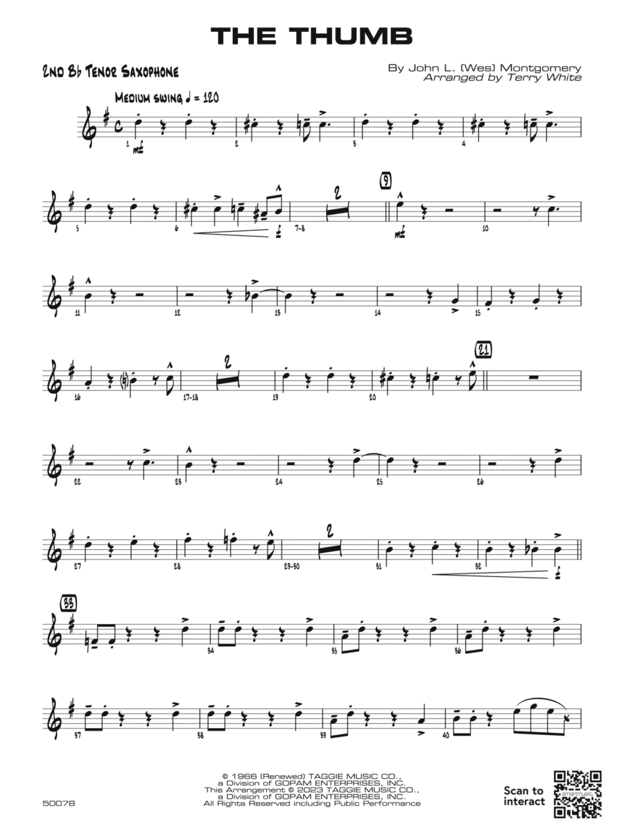 The Thumb: 2nd B-flat Tenor Saxophone