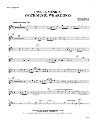 Con la Música: E-flat Alto Saxophone