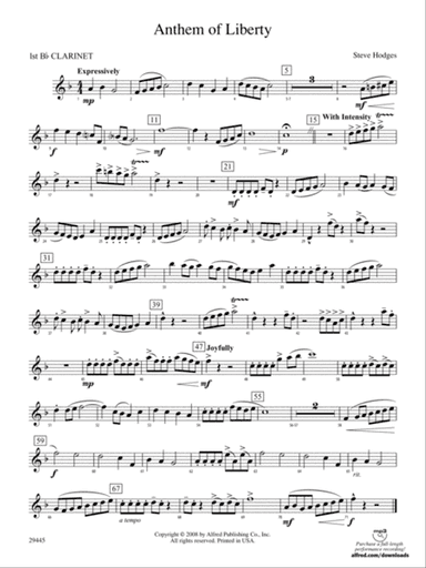 Anthem of Liberty: 1st B-flat Clarinet