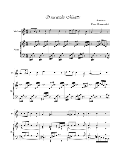 O ma tendre Musette. Violin and piano duo