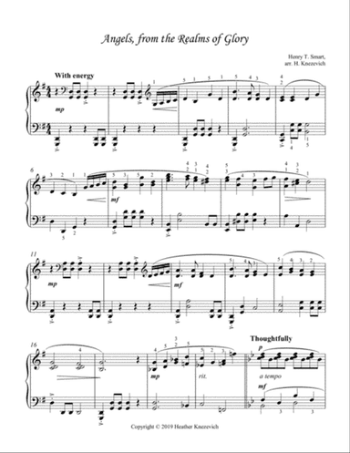 Angels from the Realms of Glory intermediate piano classical style