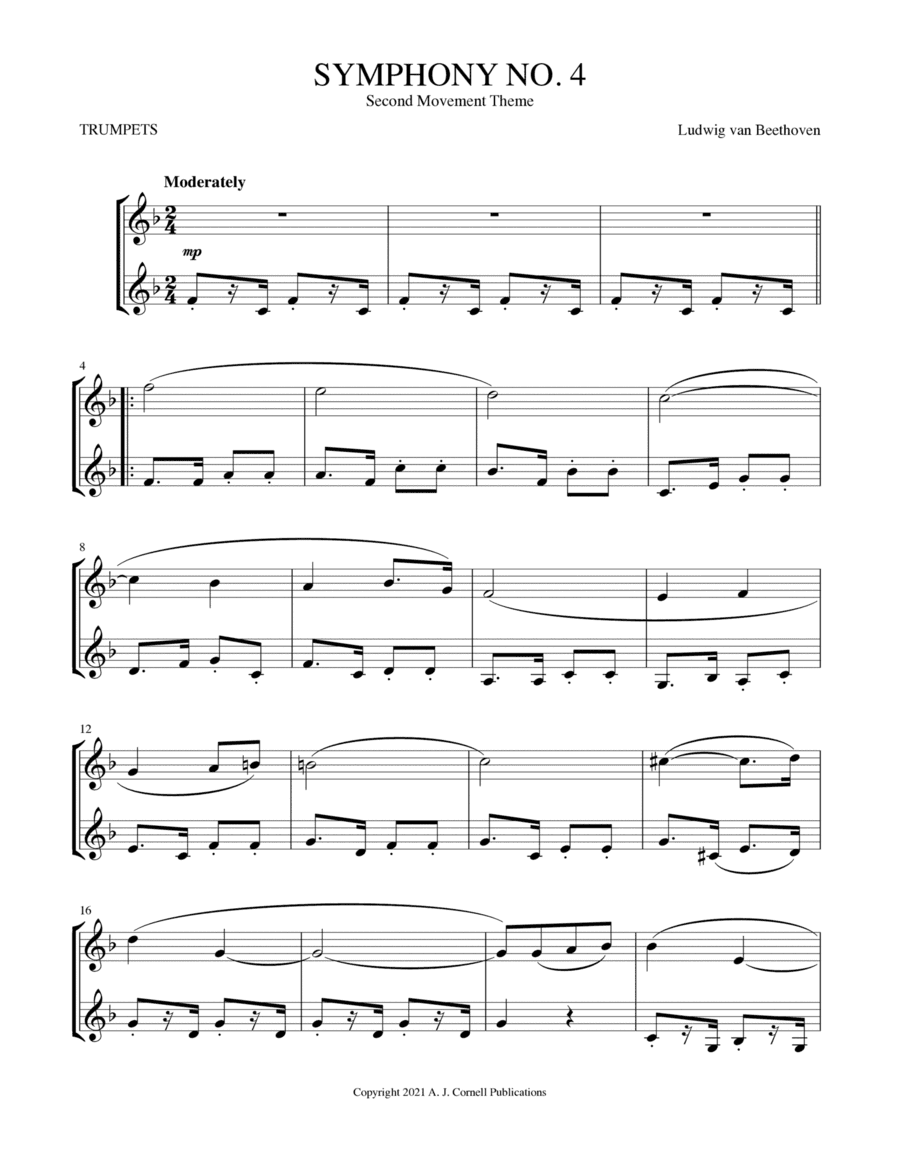Symphony No. 4, Second Movement Theme