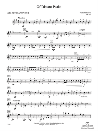 Of Distant Peaks: E-flat Alto Saxophone