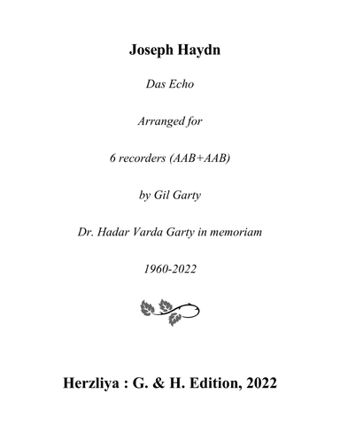 Das Echo (Arrangement for 6 recorders (AAB+AAB))