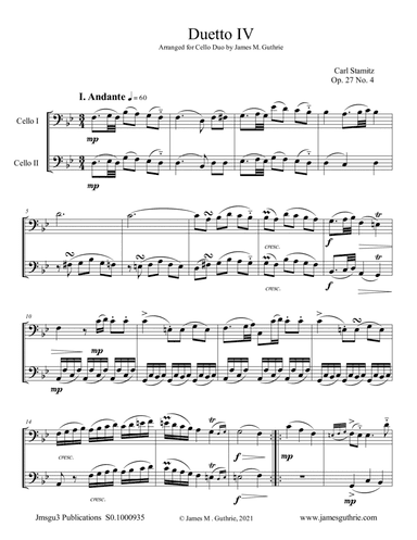 Stamitz: Duet Op. 27 No. 4 for Cello Duo