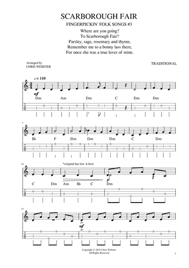 Fingerpickin' Folk Uke #3: Cecil Sharp's Scarborough Fair