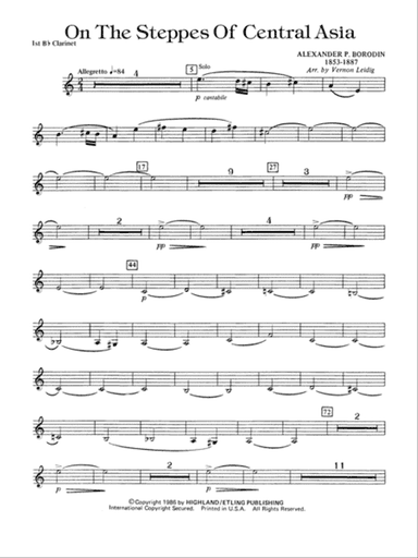 On the Steppes of Central Asia: 1st B-flat Clarinet