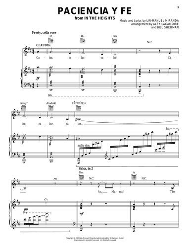 Paciencia Y Fe (from In The Heights: The Musical)
