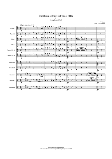 Gossec: Symphonie Militaire in F major RH62 Mvt. I - symphonic wind