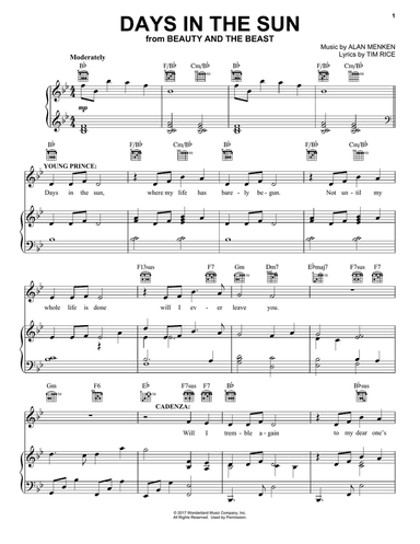 Days In The Sun (from Beauty And The Beast)