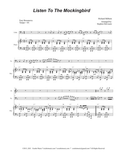 Listen To The Mockingbird (Cello solo and Piano)