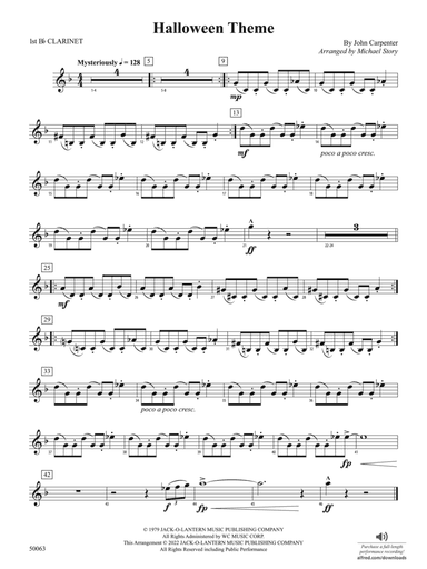 Halloween Theme: 1st B-flat Clarinet