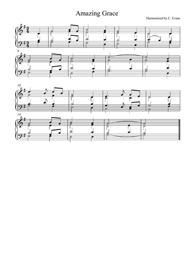 Amazing Grace arranged for SATB