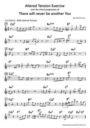 Altered Tension Exercise over the chord progression of "There will never be another You" for Alto Sa