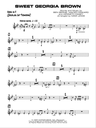 Sweet Georgia Brown: 1st F Horn