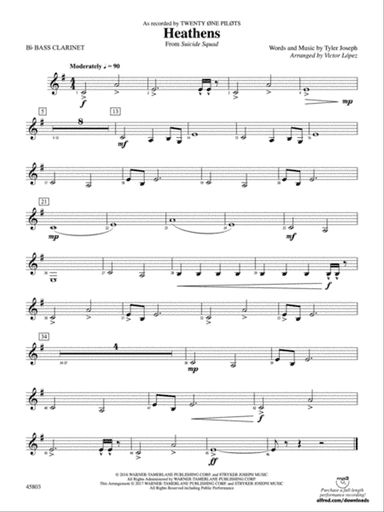 Heathens: B-flat Bass Clarinet