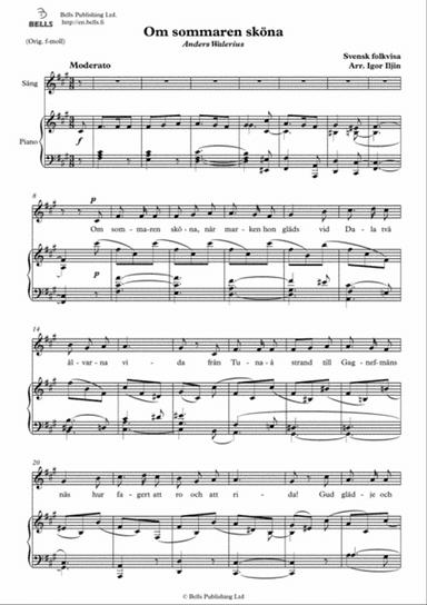 Om sommaren skona (F-sharp minor)
