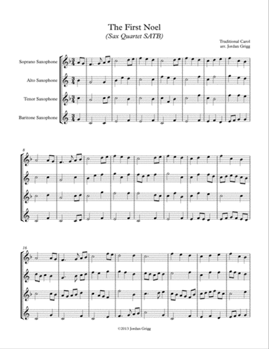 The First Noel (Sax Quartet SATB)