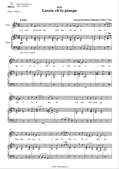 Lascia ch'io pianga (D Major)