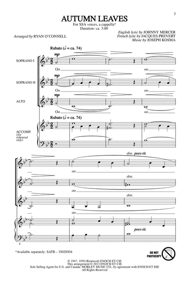 Autumn Leaves (arr. Ryan O'Connell)