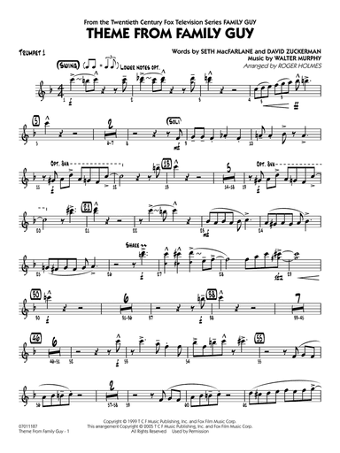 Theme from Family Guy (arr. Roger Holmes) - Trumpet 1