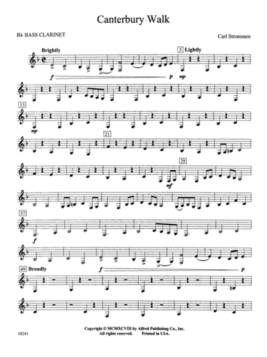 Canterbury Walk: B-flat Bass Clarinet