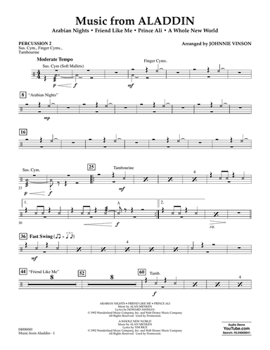 Music from Aladdin (arr. Johnnie Vinson) - Percussion 2