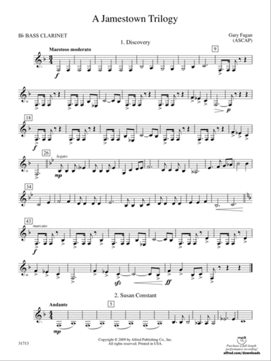 A Jamestown Trilogy: B-flat Bass Clarinet