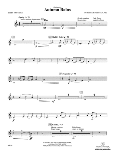 Autumn Rains: 2nd B-flat Trumpet
