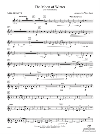 The Moon of Winter (The Huron Carol): 2nd B-flat Trumpet