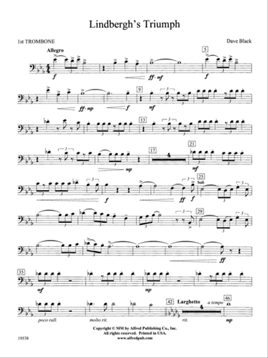 Lindbergh's Triumph: 1st Trombone