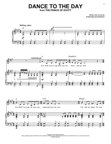 Dance To The Day (from The Prince Of Egypt: A New Musical)